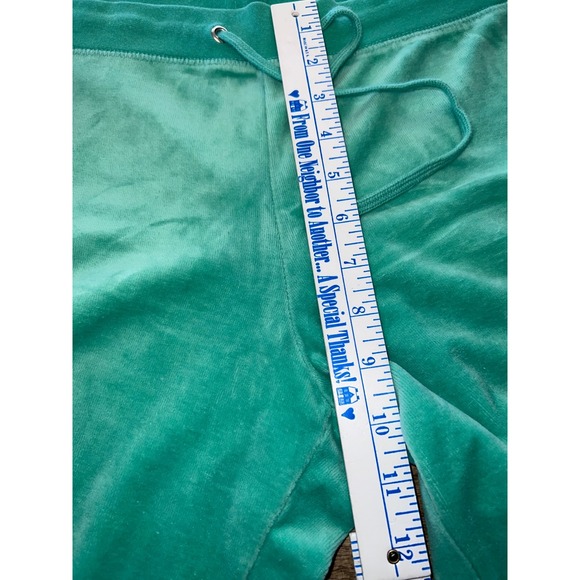 Y2K Women's Mossimo Neon Green Velour Track Suit Flare Pants SZ XL Lounge Wear - Picture 7 of 9